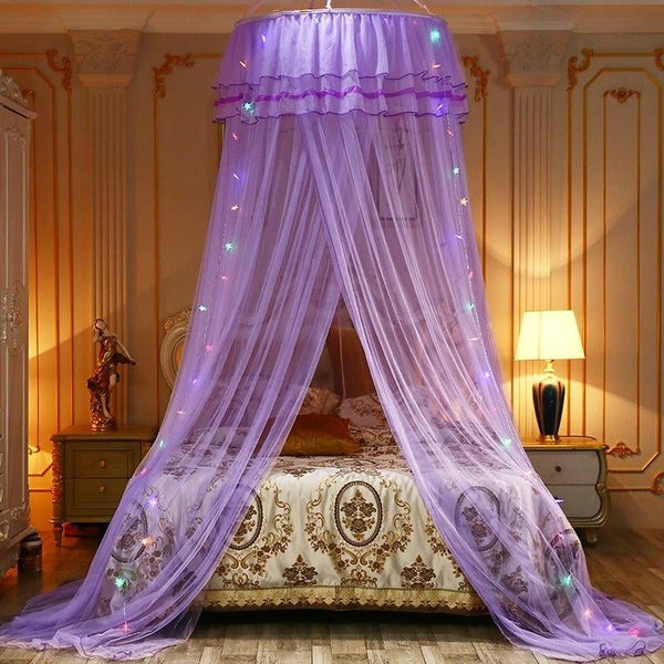 Girl Romantic Crown Mosquito Net, 27.5 x 102in Princess Lace Bed Carousel 1