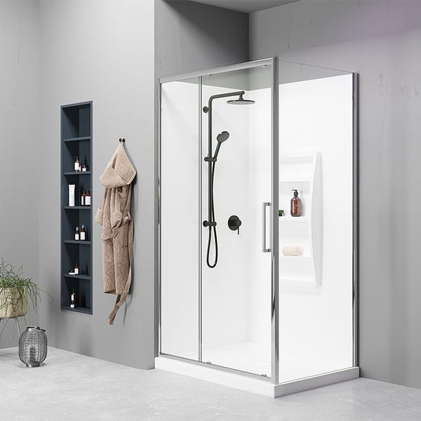 DAMAGED BOXES - ELEMENTI EVOLVE SHOWER SQUARE 12X8 2 SIDED RH CTR CP F/W Carousel 3