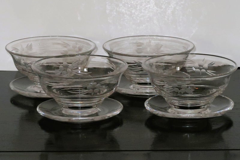 ***VINTAGE STUART CRYSTAL ETCHED DISHES WIH BASE*** Carousel 1