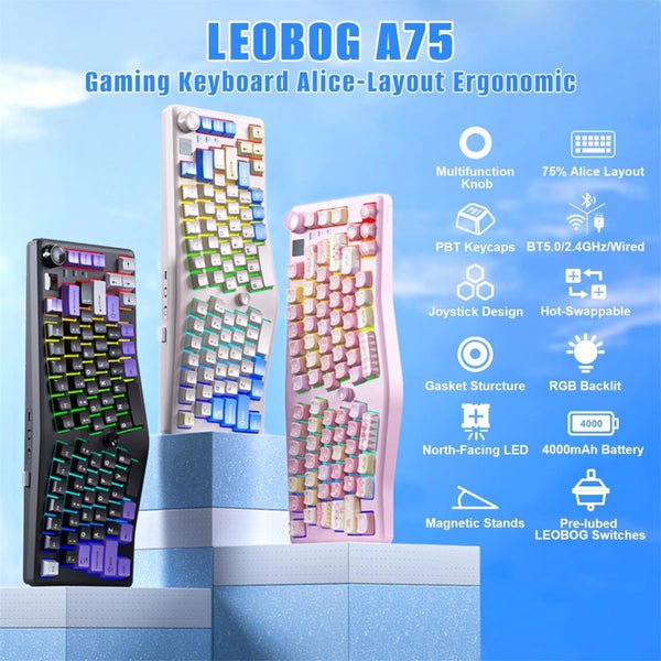 LEOBOG A75 75% Alice Layout Tri-mode Mechanical Keyboard with Joystick - Pepper Carousel 2