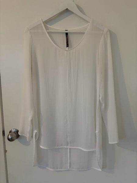 Moochi white sheer long sleeve sz10 Carousel 1
