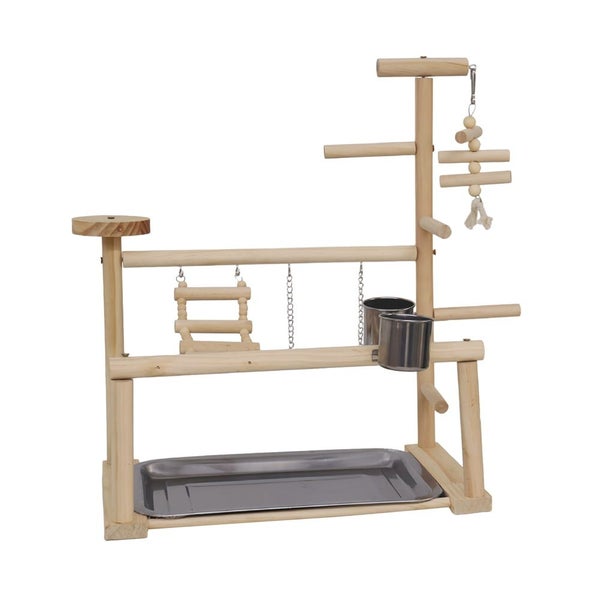Bird Playground Parrot Playstand Wood Bird Perches Stand, Bird Play Gym Playp Carousel 1