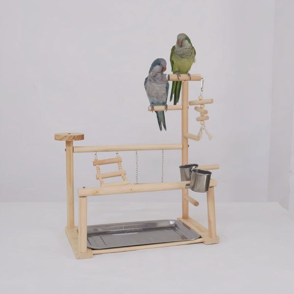 Bird Playground Parrot Playstand Wood Bird Perches Stand, Bird Play Gym Playp Carousel 2