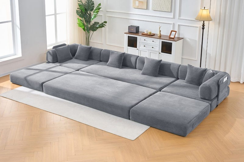SINDARA Modular Compressed Sofa/Folding Sofa Bed Range (Grey) Carousel 2