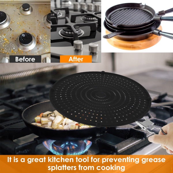 NON-RUST Silicone Splatter Screen for Cooking - 12 inch Grease Splatter Guard Carousel 7