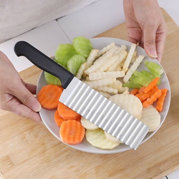 THREN Crinkle Potato Vegetable Cutters,Crinkle Cutter Knife Wavy Zig Zag,Home Carousel 1