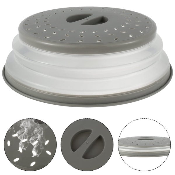 10.5inch Collapsible Microwave Cover Splatter Guard & Colander Kitchen Gadget Carousel 1