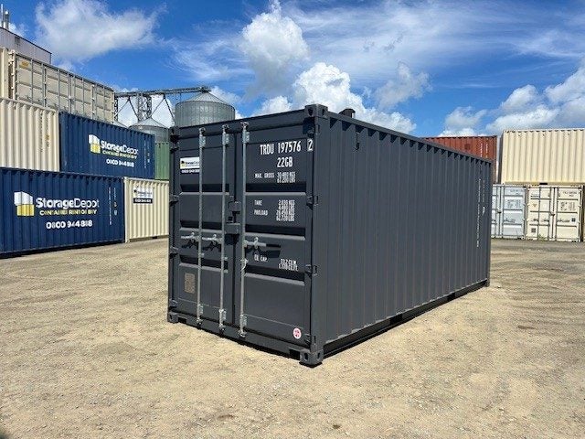 20ft Std New Build Shipping Container - Beige-Black , Green-Slate Grey