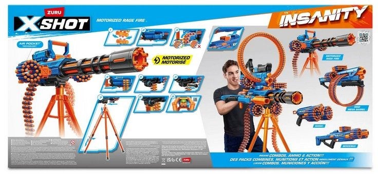 Zuru X-Shot Insanity S1 Motorised Rage Fire Gatling Soft Dart Gun **NEW IN BOX** Carousel 2