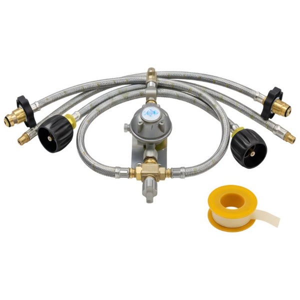 LPG Dual Bottle Manual Gas Regulator Kit - Includes New & Old Hose Fittings Carousel 1