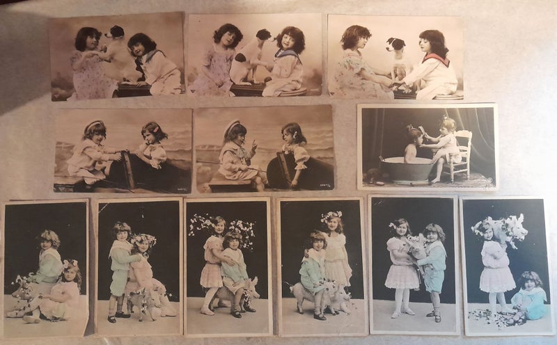 CHILD POSTCARDS BROTHER/SISTER ( 12 ) SETS. LOT 7 Carousel 1