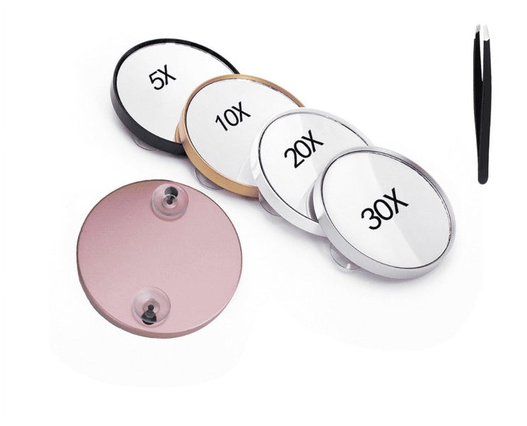Round 30X Magnifying Mirror, 3.5 Inch Magnified Mirror with 2 Suction Cups, C Carousel 1