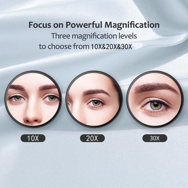 Round 30X Magnifying Mirror, 3.5 Inch Magnified Mirror with 2 Suction Cups, C Carousel 2