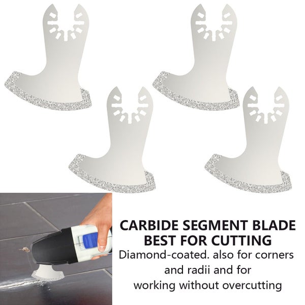 4 PCS Diamond Oscillating Saw Blades Multi Tool Diamond Segment Swing Grit Gr Carousel 1