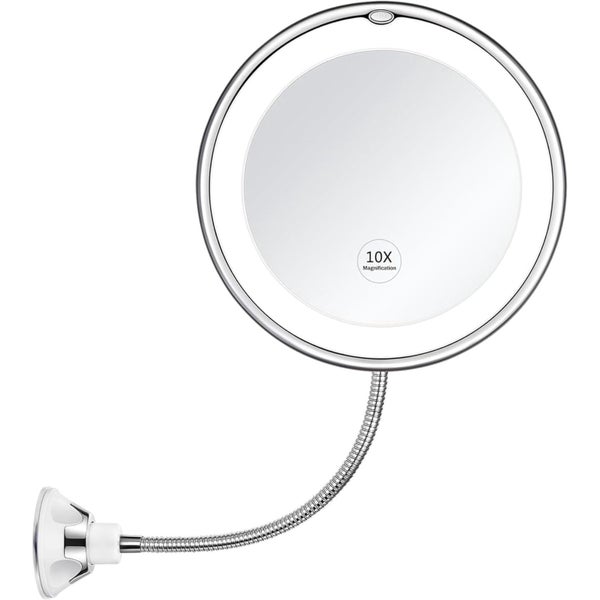Flexible 10x Magnifying Mirror with Light Settings - Makeup Mirror with Sucti Carousel 1
