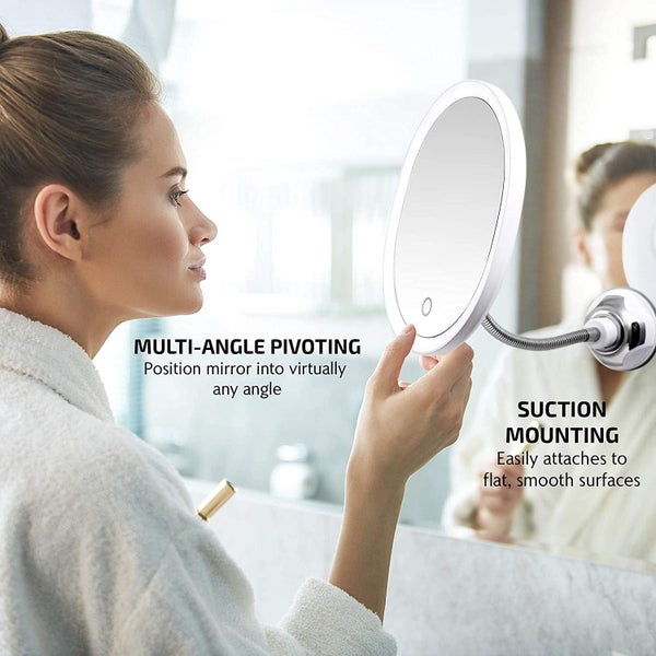 Flexible 10x Magnifying Mirror with Light Settings - Makeup Mirror with Sucti Carousel 2