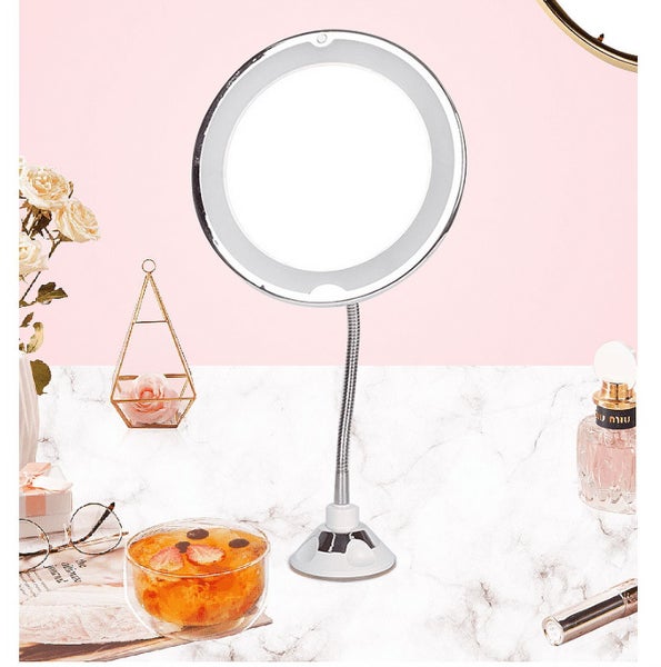 Flexible 10x Magnifying Mirror with Light Settings - Makeup Mirror with Sucti Carousel 9