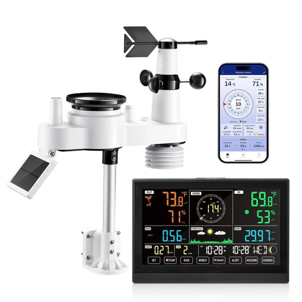 7-in-1 Wi-Fi Weather Station with Wireless Outdoor Sensor and VA Display Carousel 1