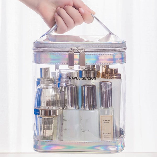 Makeup Bag - Large Capacity Travel Cosmetic Bag, Portable Leather Waterproof Carousel 2