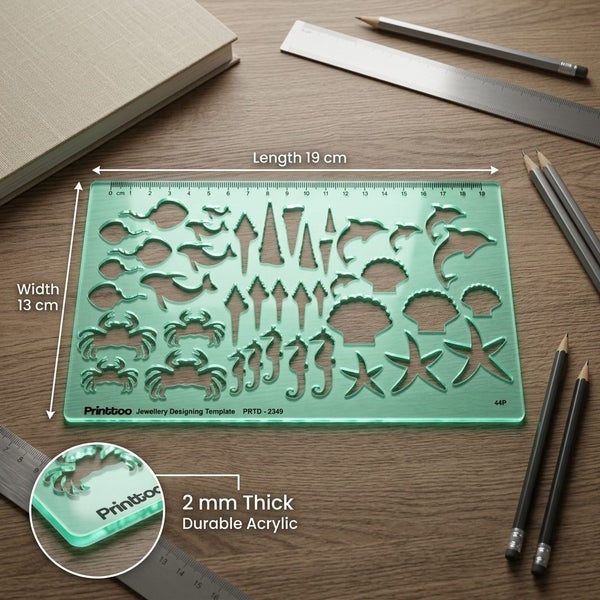 Printtoo Aquatic Jewellery Designing Template , Transparent Acrylic Stencil Carousel 2