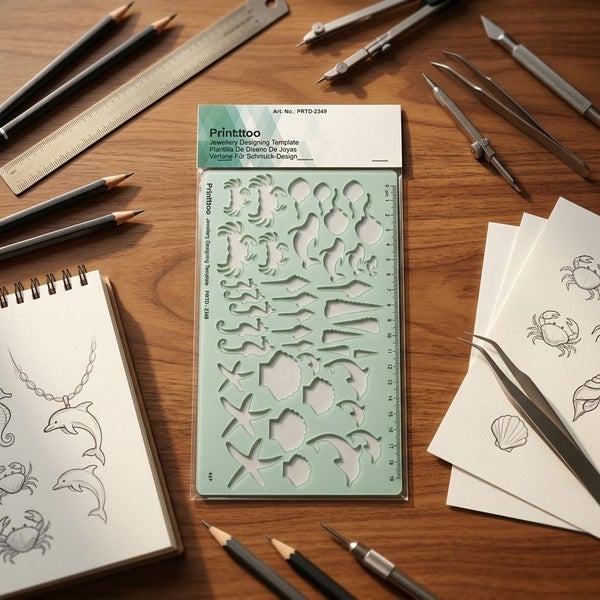 Printtoo Aquatic Jewellery Designing Template , Transparent Acrylic Stencil Carousel 7