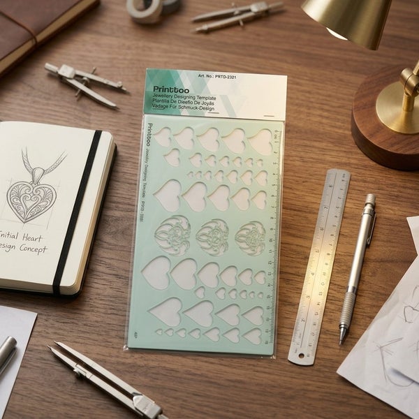 Printtoo Heart Shape Template Ruler, 2 mm Transparent Acrylic Drawing Stencil Carousel 7