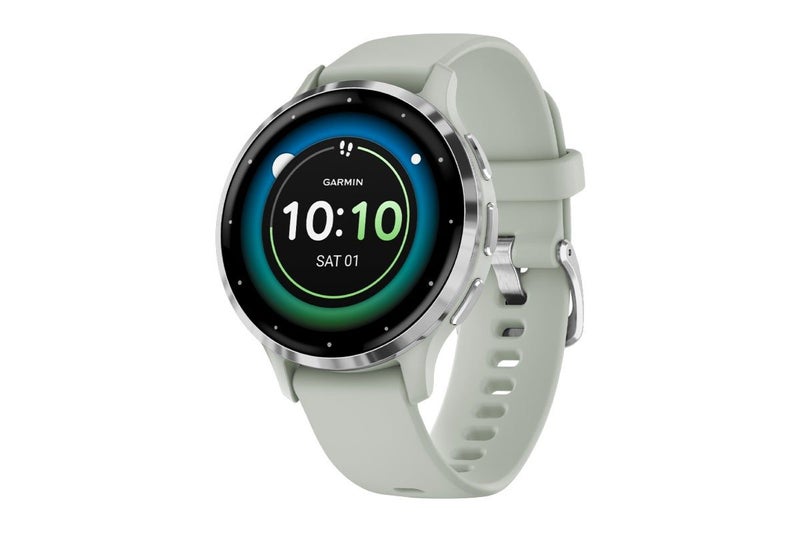 Garmin Venu 3S Smart Sports Watch (Silver with Sage Grey Band, 41mm) Carousel 1