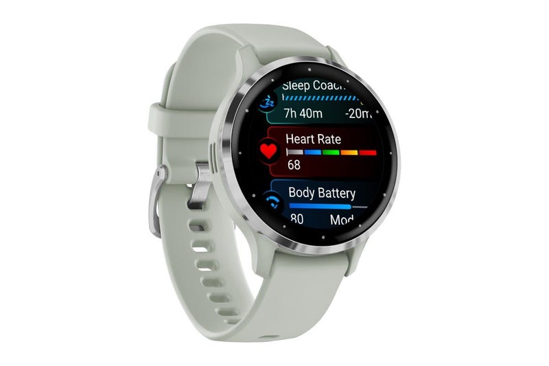Garmin Venu 3S Smart Sports Watch (Silver with Sage Grey Band, 41mm) Carousel 2