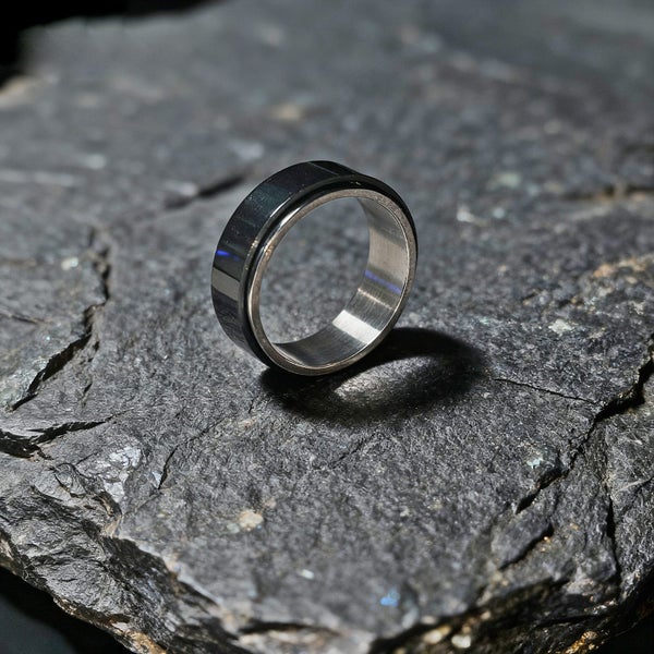 Black Steel Spinner Ring | Find Your Focus, Ease Anxiety, 8mm XD2DC-9 Carousel 2