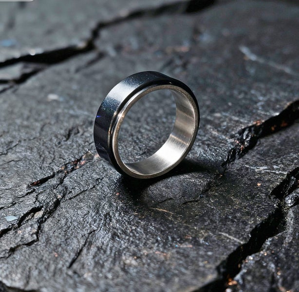 Black Steel Spinner Ring | Find Your Focus, Ease Anxiety, 8mm XD2DC-9 Carousel 1