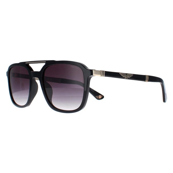 Police Sunglasses SPLA53 0700 Shiny Black Smoke Gradient Carousel 2