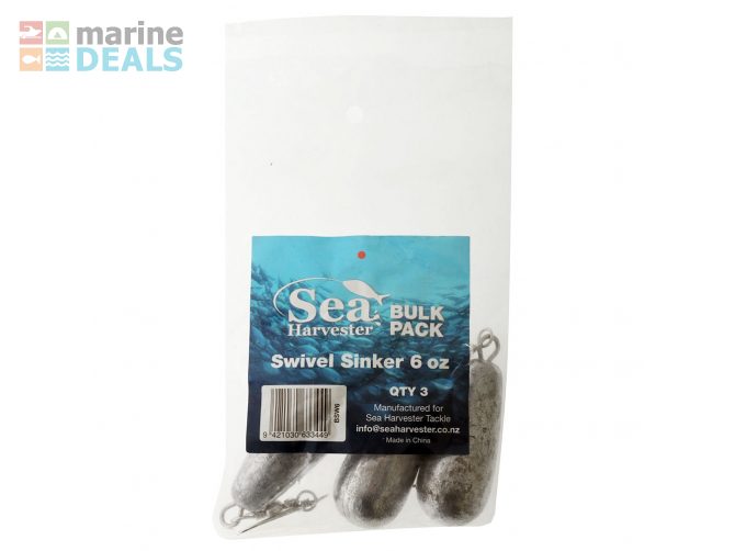 Sea Harvester Swivel Sinkers Bulk Pack 6oz Qty 3 Carousel 1