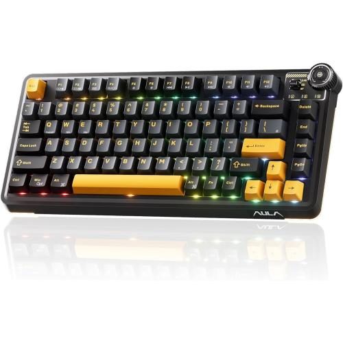 Aula AU75 Wireless Tri-Mode Mechanical Gaming Keyboard - Black [AU75-BGY-S] Carousel 1