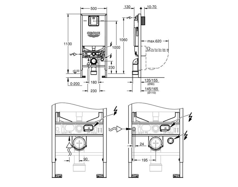DELETED LINE - Grohe NEW GROHE RAPID SLX 150MM INWALL CISTERN FULL FRAME Carousel 2