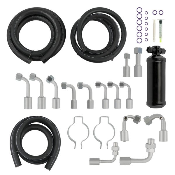 Universal 134a Air Conditioning AC Hose Line Kit w/ Fittings Drier Carousel 1