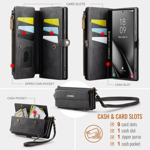 Samsung Galaxy S24 Ultra Crossbody Wallet [Black] Carousel 8