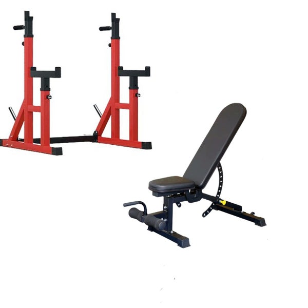 Squat Rack and Adjustable Bench Carousel 1
