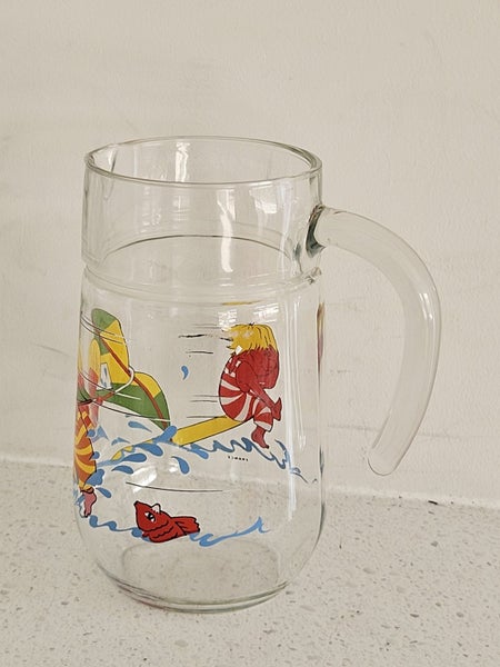 Retro French Glass Jug Beach Windsurfing Design 18cm Vintage Carousel 3