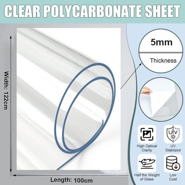 Clear Polycarbonate Roofing, Polycarbonate Roofing Panel 1.22mx1m, 5mm Carousel 2