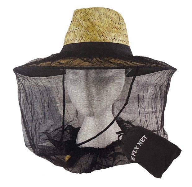 Mosquito Hat Net Head Protector Bee Bug Mesh Insect Mozzie Fishing Fly - Black Carousel 1