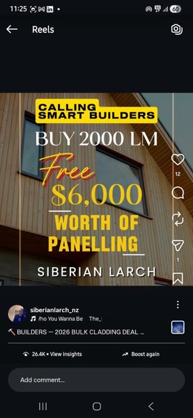 Siberian larch paneling, cladding, flooring