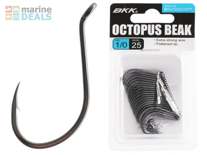 BKK Octopus Beak Hooks Black Nickel 1/0 Qty 25 Carousel 1