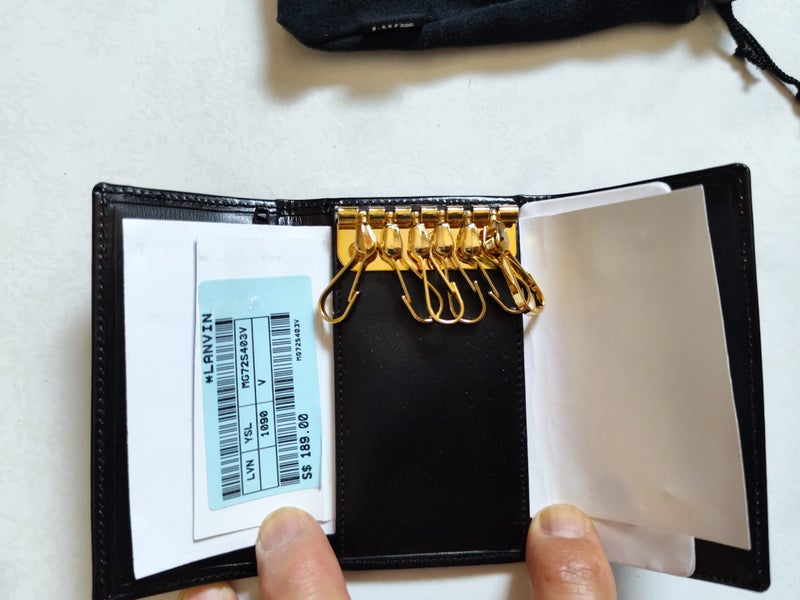 LANVIN BLACK LEATHER 6-ROW KEY HOLDER BRAND NEW (UNWANTED GIFT) Carousel 7