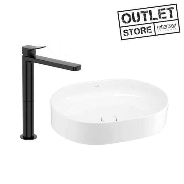 COTTO SENSATION VESSEL BASIN WITH ZUCCHETTI EXT. HEIGHT BASIN MIXER BLACK Carousel 1