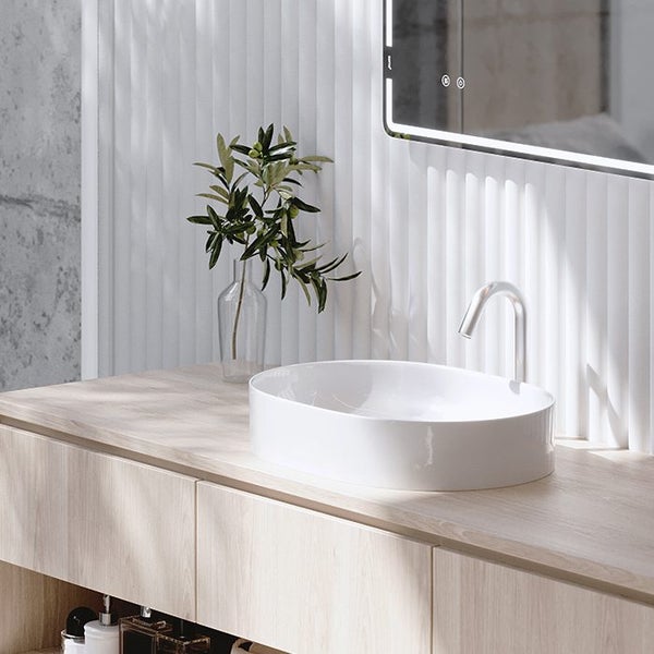 COTTO SENSATION VESSEL BASIN WITH ZUCCHETTI EXT. HEIGHT BASIN MIXER BLACK Carousel 7
