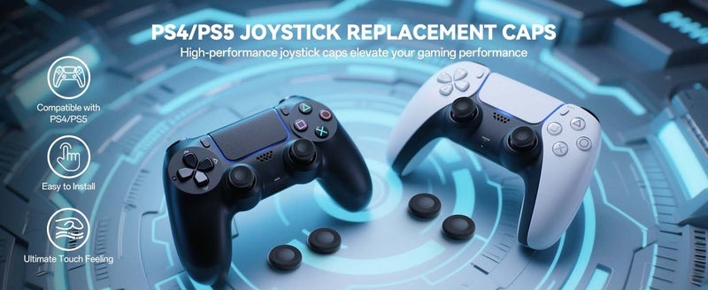 Joystick Replacement Grip Caps for PS4/PS5 Controller,PS5/PS4 Thumb Grips Caps,A Carousel 2