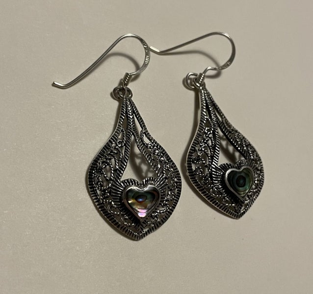 Sterling and paua earrings Carousel 1