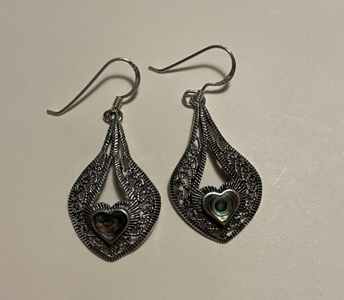 Sterling and paua earrings Carousel 2