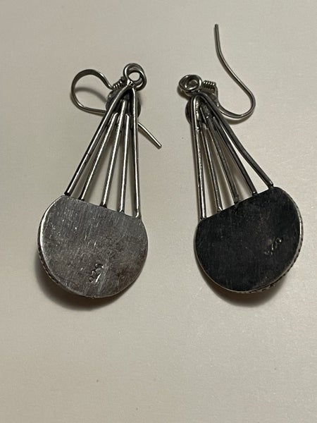 Sterling and pearlescent stone earrings Carousel 2