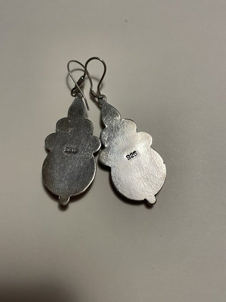 Sterling and black stone earrings Carousel 2